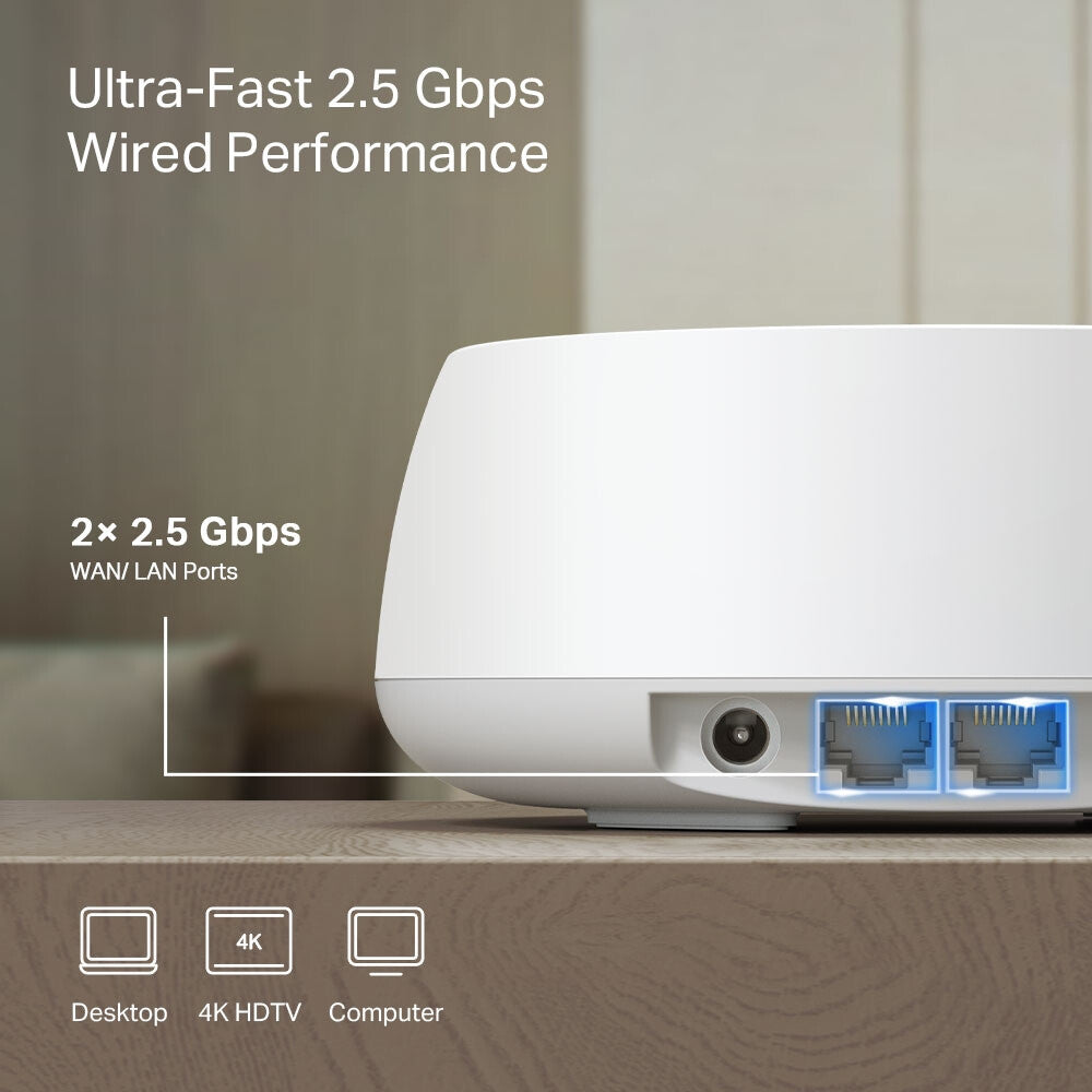 TP-Link DECO BE25(2-PACK) mesh Wi-Fi-system Dual-band (2,4 GHz / 5 GHz) Wi-Fi 7 (802.11be) Hvid Intern