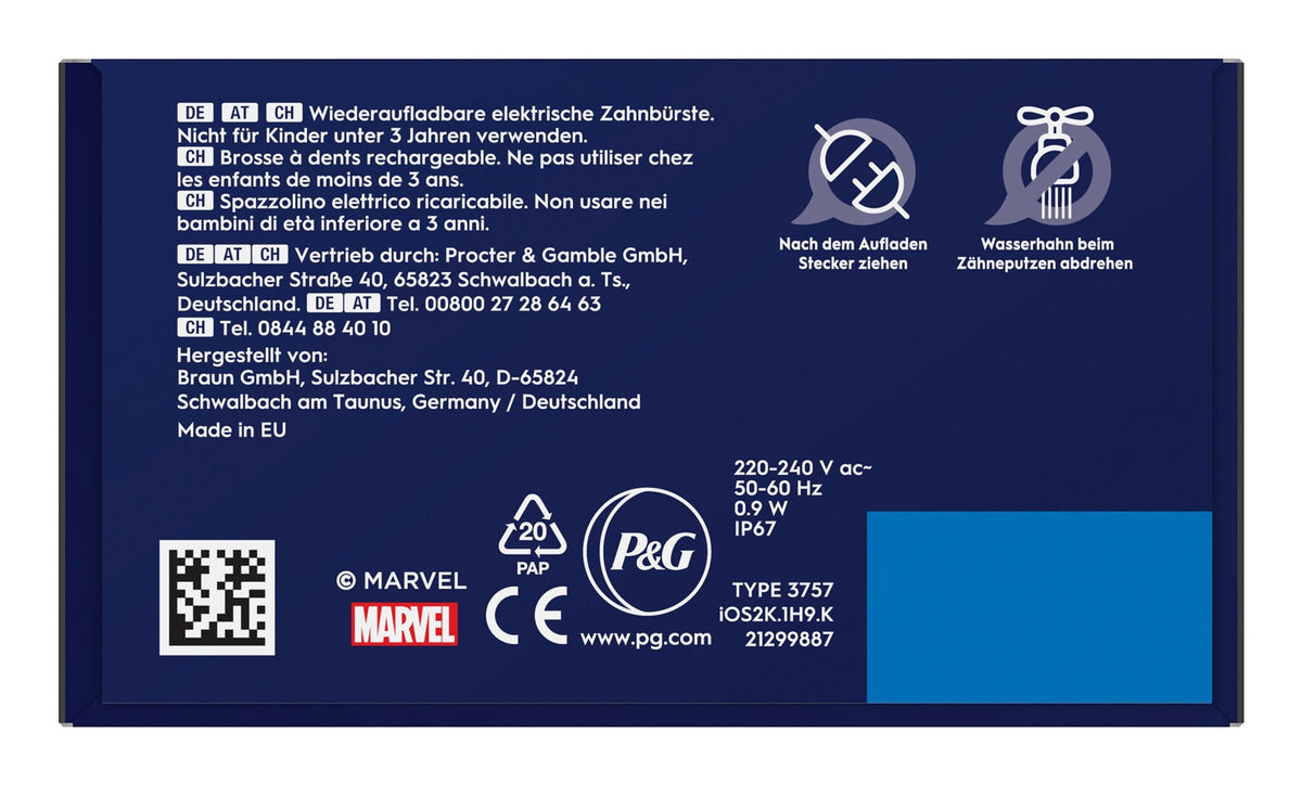Oral-B iO Kids Spiderman Barn Roterende tandbørste Sort