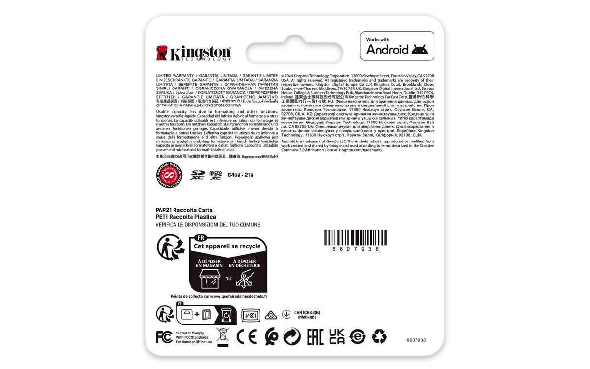 Kingston Technology 256 GB microSDXC Canvas Go! Plus Gen4 200 MB/s A2 U3 V30-kort + adapter
