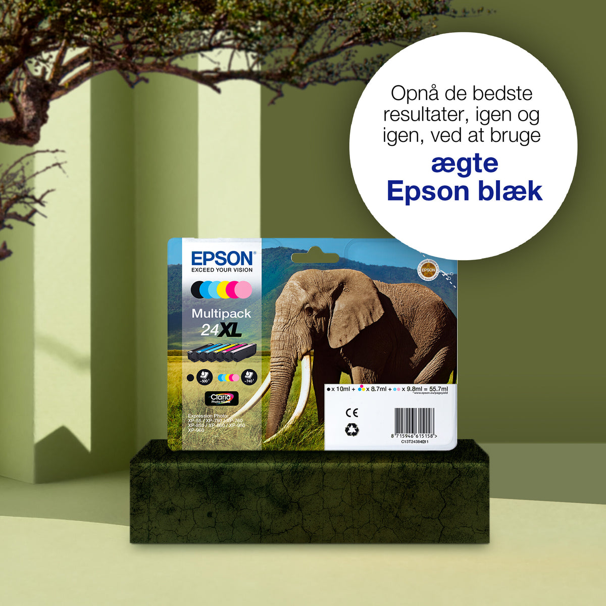 Epson Elephant 24XL elefant Claria Photo HD multipakke 6-farve blæk