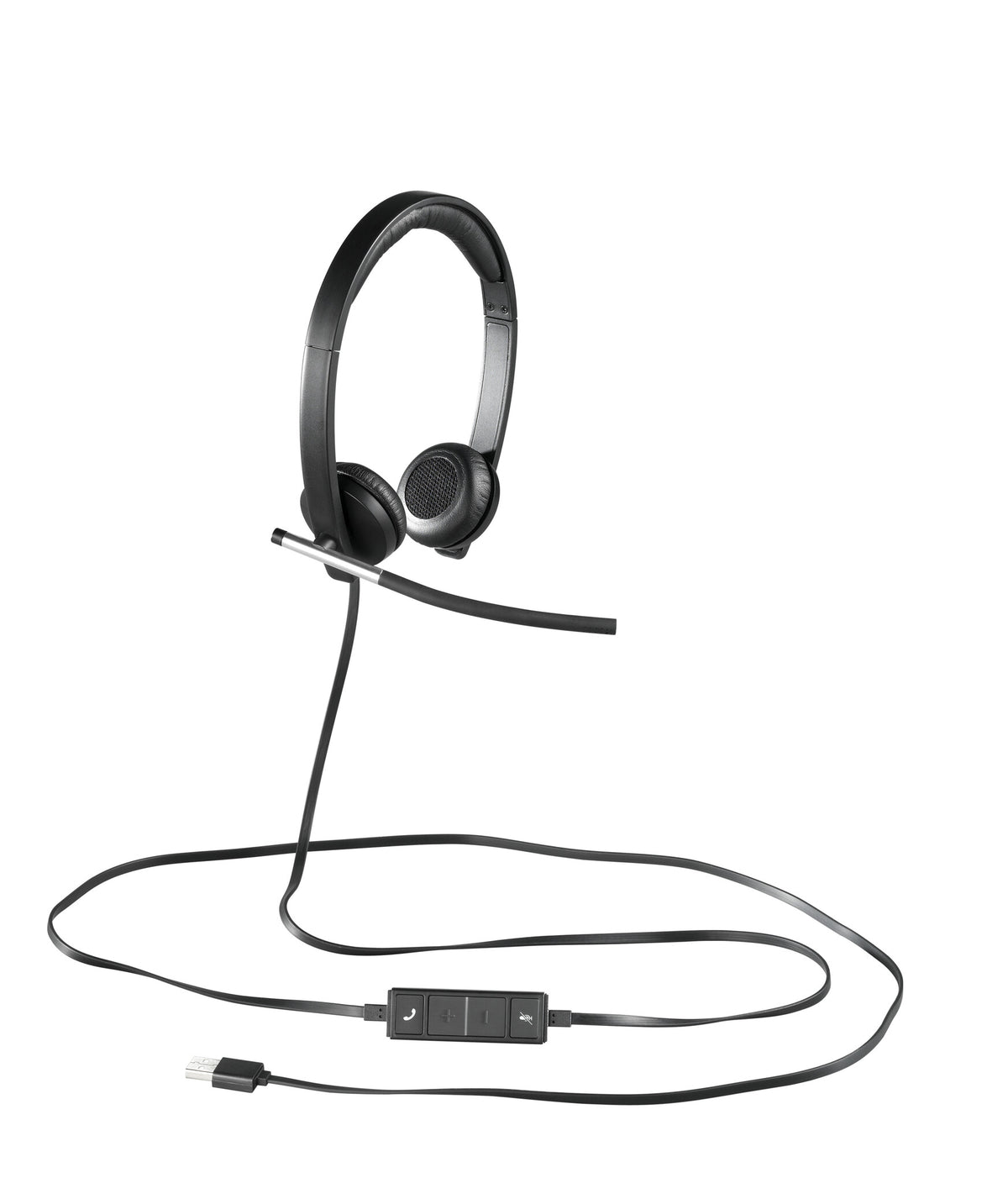 Logitech H650E Headset Ledningsført Kontor/Callcenter USB Type-A Sort, Sølv