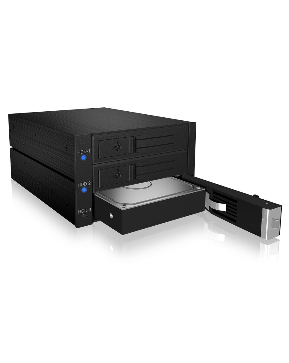 ICY BOX IB-573SSK-12G 8.89 cm (3.5") Backplane Black