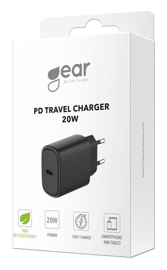 Gear 665147 oplader til mobil enhed Smartphone Sort Vekselstrøm Hurtig opladning Indendørs