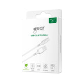 Gear Ladekabel USB-A-USB-C 2.0 0,3m Rundt Kabel Hvid