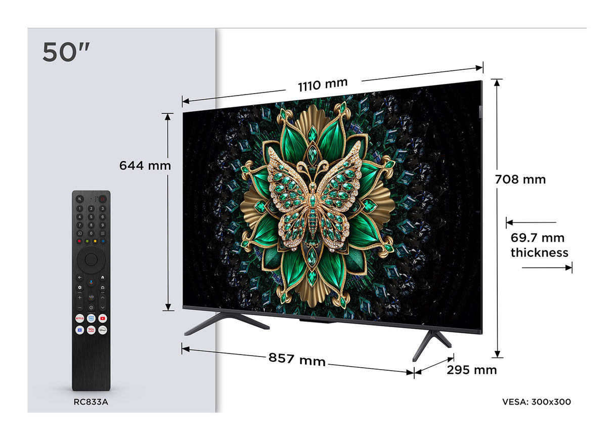 TCL 50C6K QD-Mini LED 4K Google TV