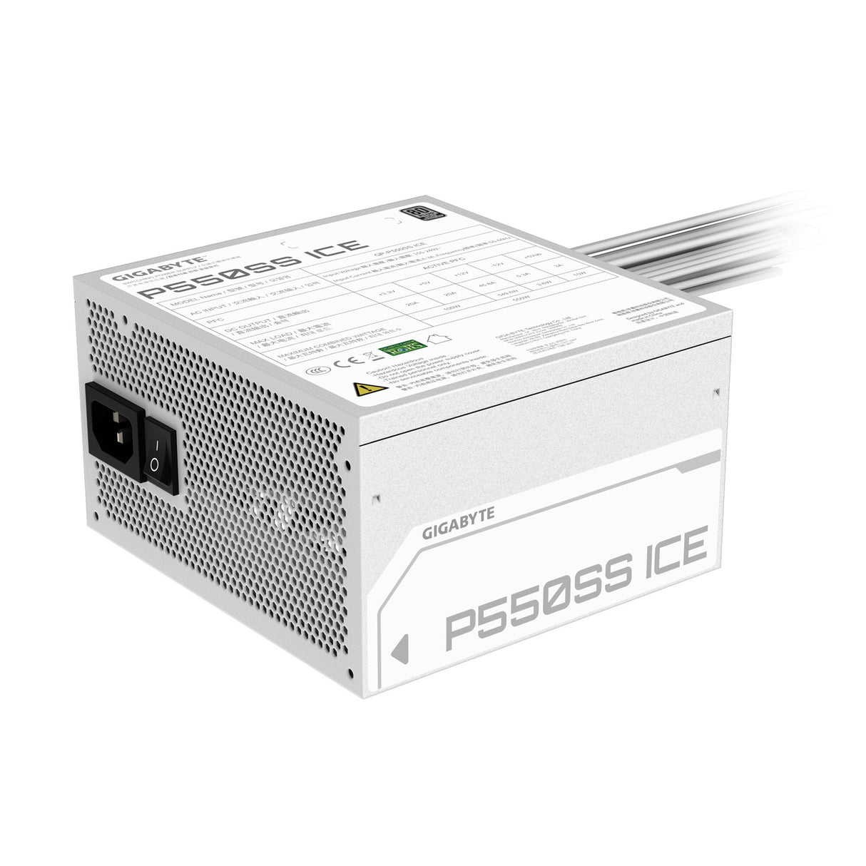 GIGABYTE P550SS ICE enhed til strømforsyning 550 W 20+4 pin ATX ATX Hvid