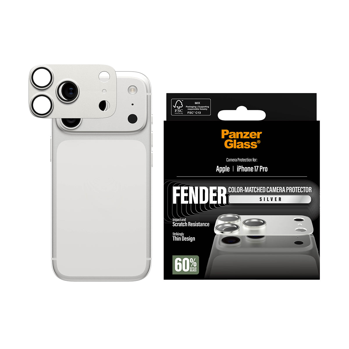 FENDER Camera Protector Silver iPhone 17 Pro