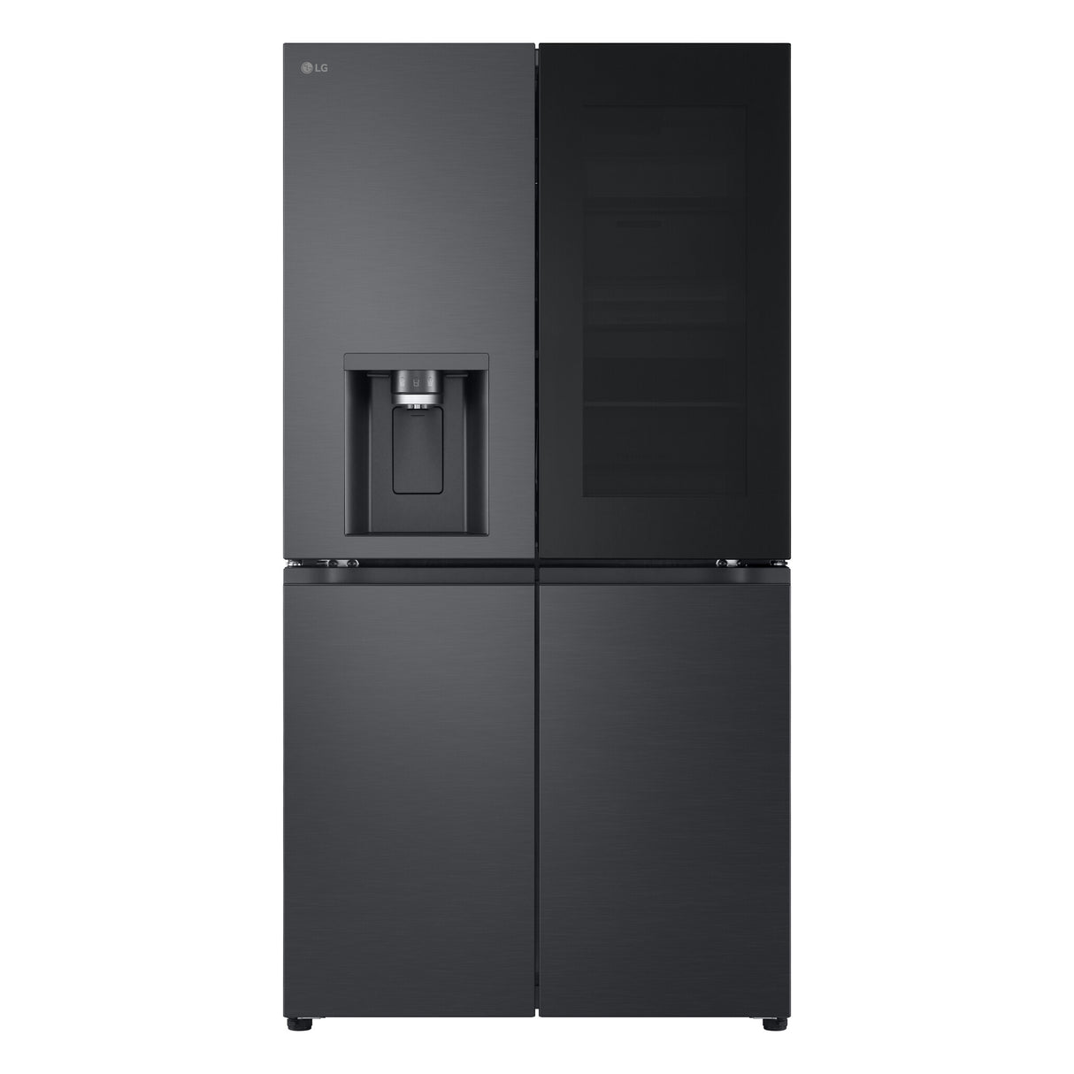 LG InstaView GMG960EVJE side-by-side køle-fryseskab Fritstående 638 L Sort