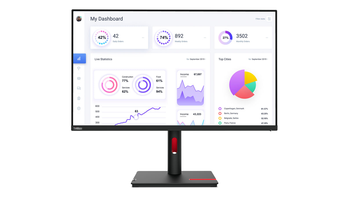Lenovo ThinkVision T32p-30 LED display 80 cm (31.5") 3840 x 2160 pixel 4K Ultra HD Sort