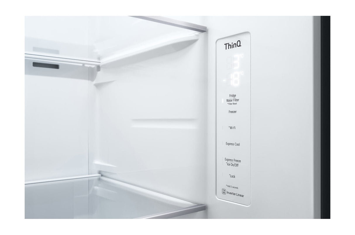 LG GSJV70MCLE side-by-side køle-fryseskab Fritstående 635 L Sort