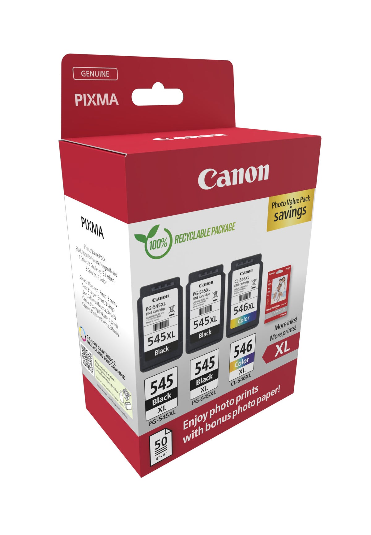 Canon 8286B015 blækpatron 3 stk Original Højt (XL) udbytte Sort, Blå, Magenta, Gul
