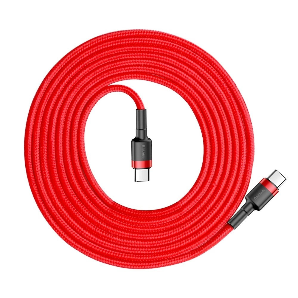 Baseus CATKLF-H09 USB-C - USB-C PD QC-kabel 60W 3A 480Mb/s 2m - rød