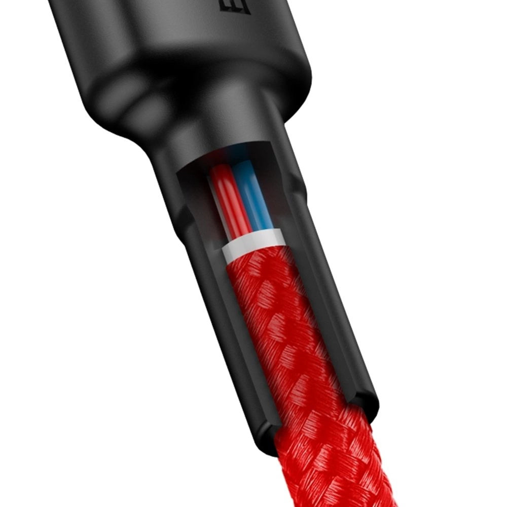 Baseus CATKLF-H09 USB-C - USB-C PD QC-kabel 60W 3A 480Mb/s 2m - rød