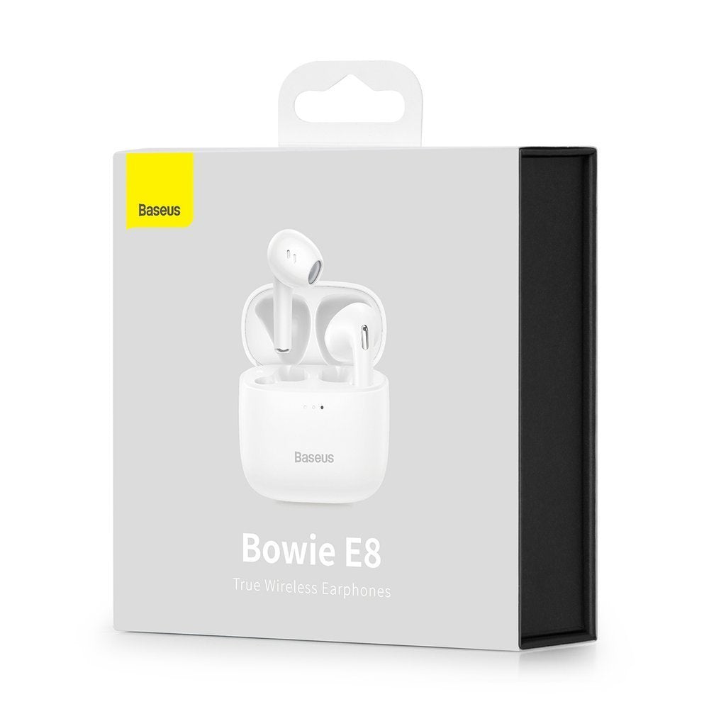 Baseus E8 Wireless Bluetooth 5.0 TWS øretelefoner Vandtætte IPX5 Hvid