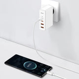 Baseus GaN2 Pro hurtigoplader 100W USB / USB Type C Quick Charge 4+ Strømforsyning hvid