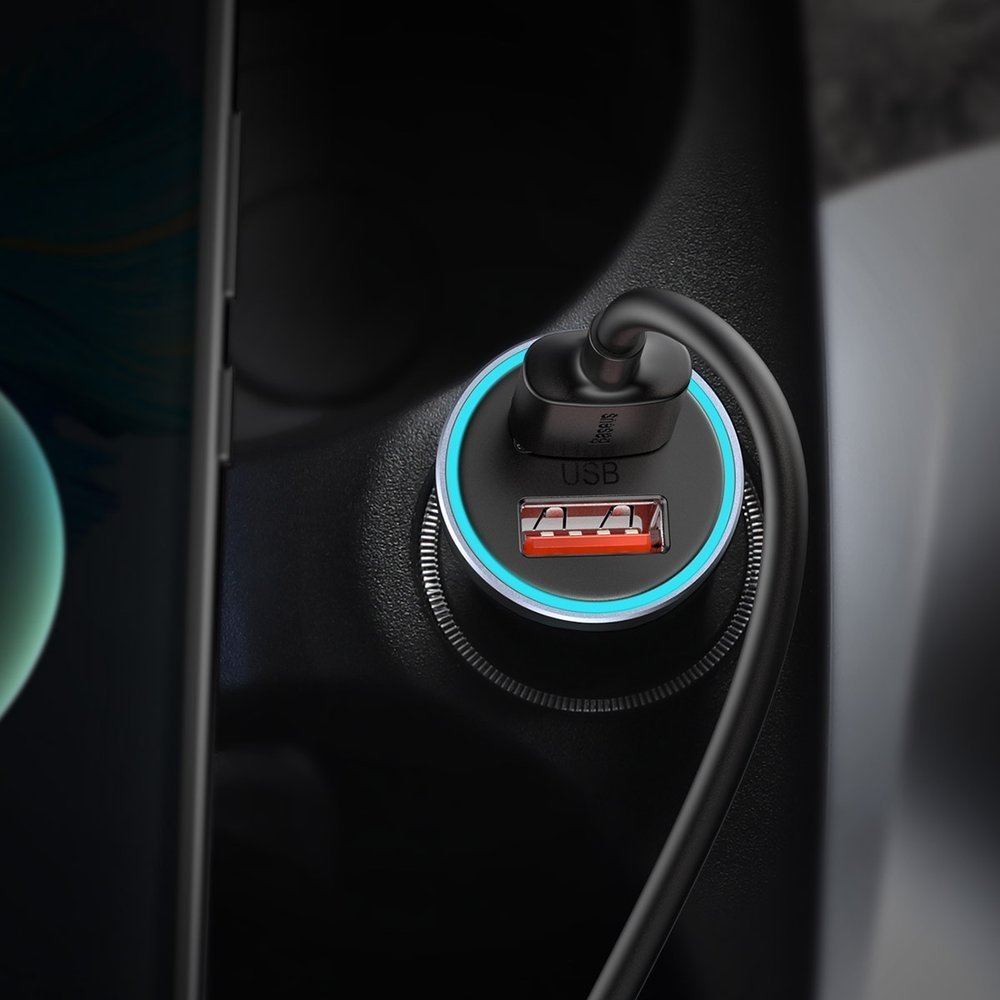 Baseus Golden Contactor Pro hurtig biloplader 2x USB 40 W Quick Charge SCP FCP AFC + USB-kabel - USB Type C grå (TZCCJD-A0G)