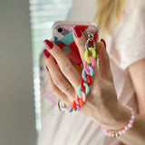 Color Chain Case gel elastisk etui med kæde vedhæng kæde til iPhone SE 2022 / SE 2020 / iPhone 8 / iPhone 7 multicolor