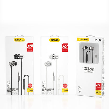 Dudao in-ear høretelefoner headset med fjernbetjening og mikrofon 3,5 mm mini jack hvid (X10 Pro hvid)