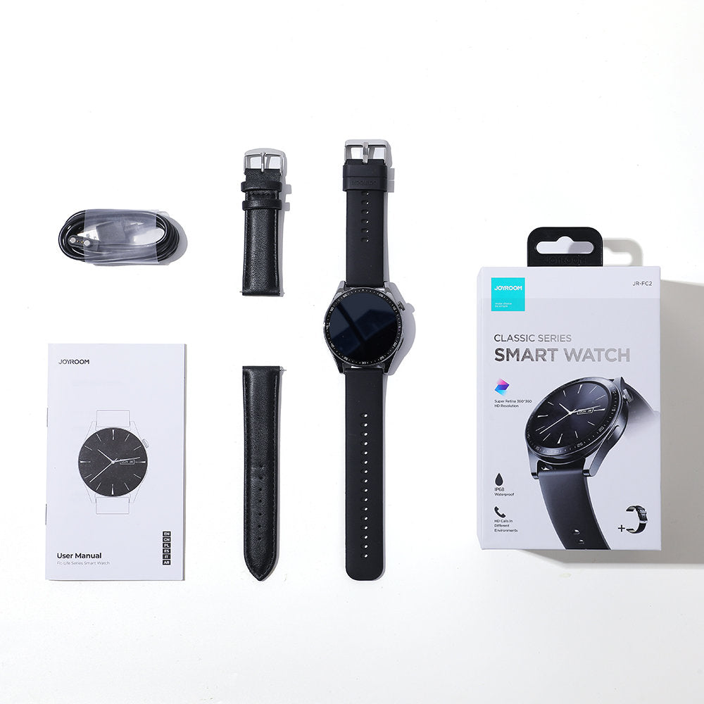 Joyroom FC2 Classic Series Opkaldsbesvarelse Smartwatch IP68 Sort