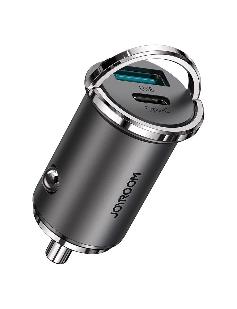 Joyroom hurtig biloplader USB Type C / USB 45 W 5 A Strømforsyning Quick Charge 3.0 AFC SCP grå (C-A35)
