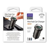 Joyroom hurtig biloplader USB Type C / USB 45 W 5 A Strømforsyning Quick Charge 3.0 AFC SCP grå (C-A35)
