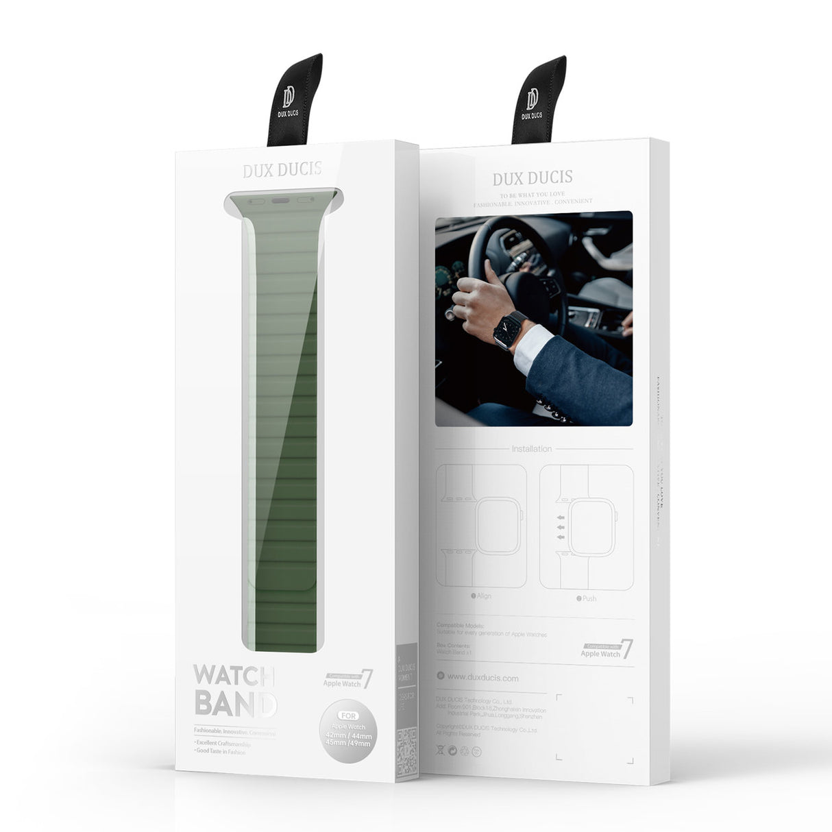 Magnetisk Apple Watch Ultra, SE, 8, 7, 6, 5, 4, 3, 2, 1 (49, 45, 44, 42 mm) Dux Ducis-rem (LD-version) - Grøn