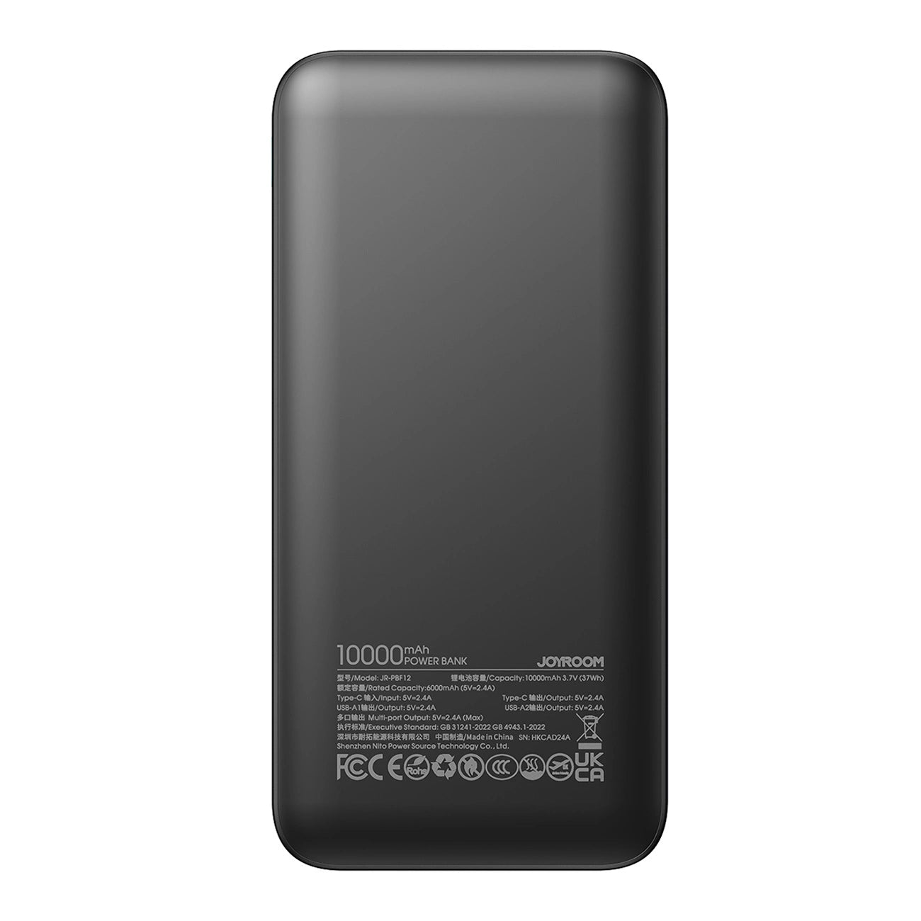 Powerbank Joyroom JR-PBF12 10000mAh 2.4A 2x USB-A 1x USB-C - sort