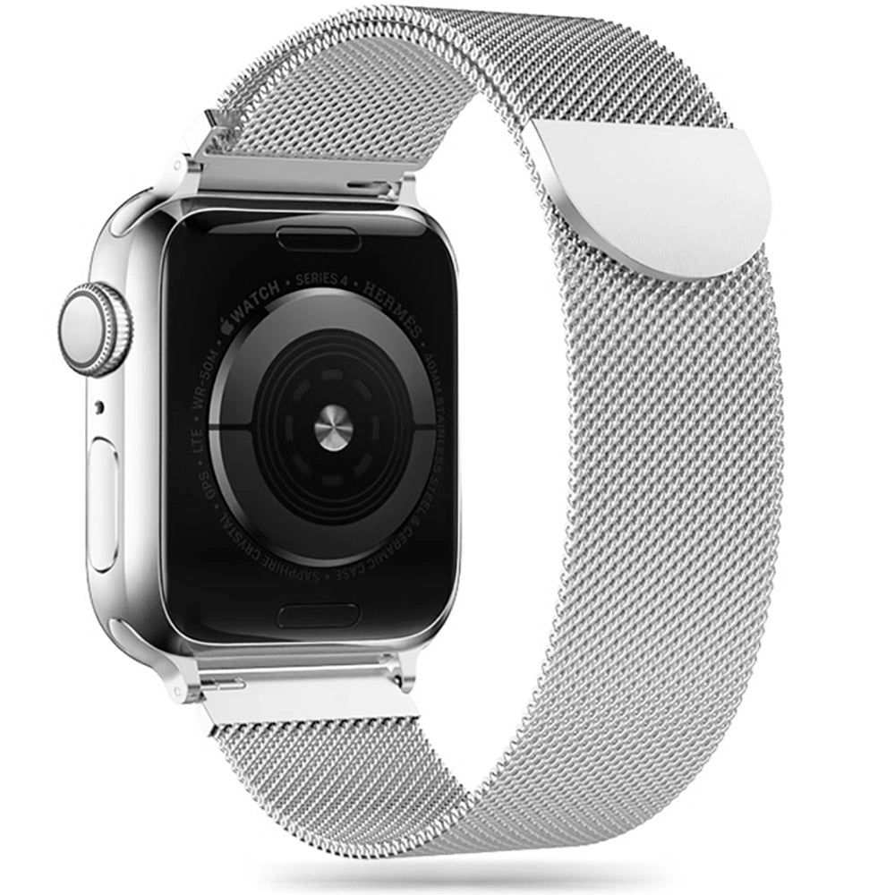 Tech-Protect MilaneseBand til Apple Watch 4 / 5 / 6 / 7 / 8 / 9 / SE / Ultra 1 / 2 (42/44/45/49 mm) - Sølv