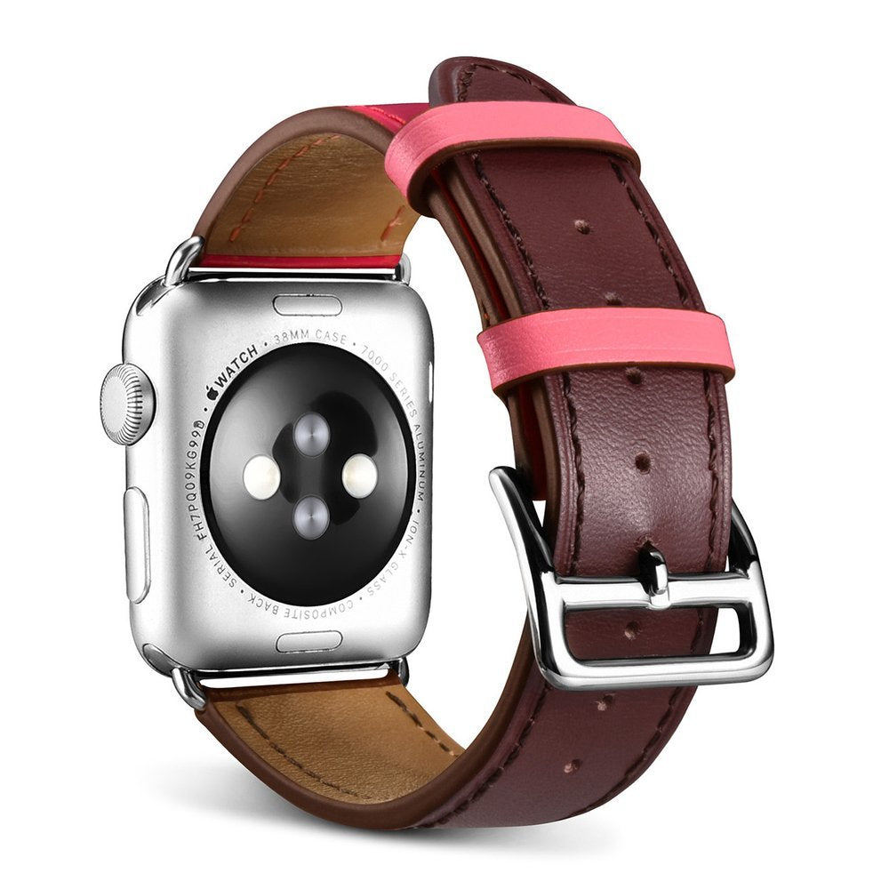 iCarer urrem til Apple Watch 49 mm / 45 mm / 44 mm / 42 mm brun-pink