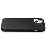 iPhone 15 Plus iCarer Oil Wax Premium Læder MagSafe-kompatibelt læderetui - sort