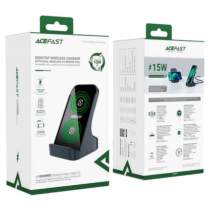 Acefast E14 wireless 15W inductive charger for iPhone - gray