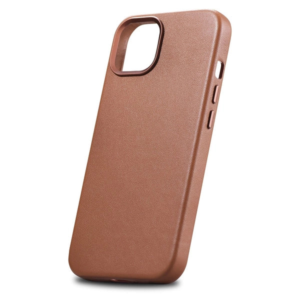 iCarer Case Leather Case Cover for iPhone 14 Brown (WMI14220705-BN) (MagSafe Compatible)