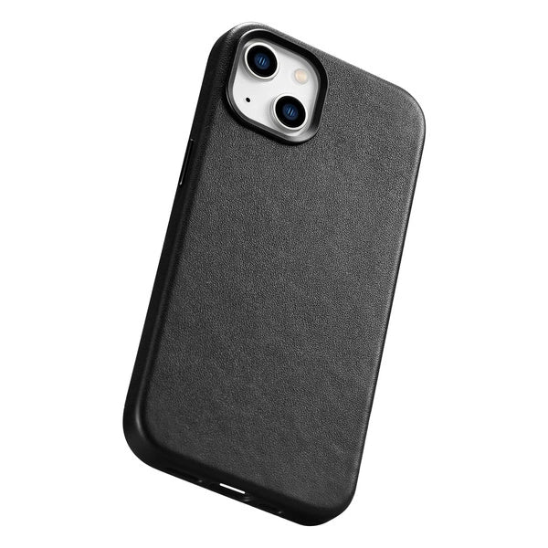 iCarer Case Leather cover for iPhone 14 black (WMI14220705-BK) (MagSafe compatible)