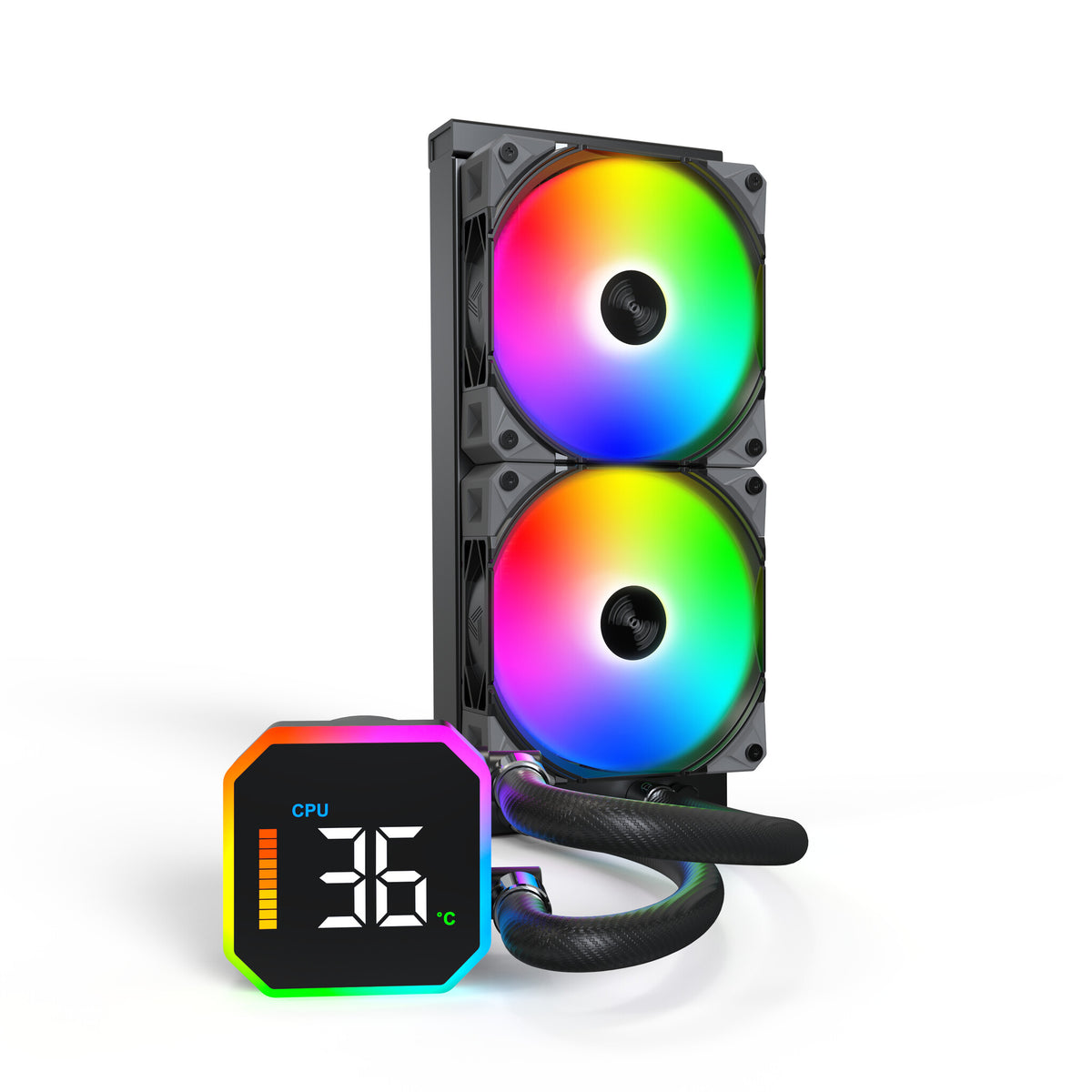 Montech HyperFlow Digital 240 Processor Alt-i-en væskekøler 12 cm Sort 1 stk