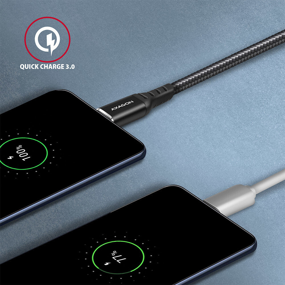 Axagon BUCM-AM10AB USB-kabel USB 2.0 1 m USB A USB C 0,48 Gbit/sek. Sort