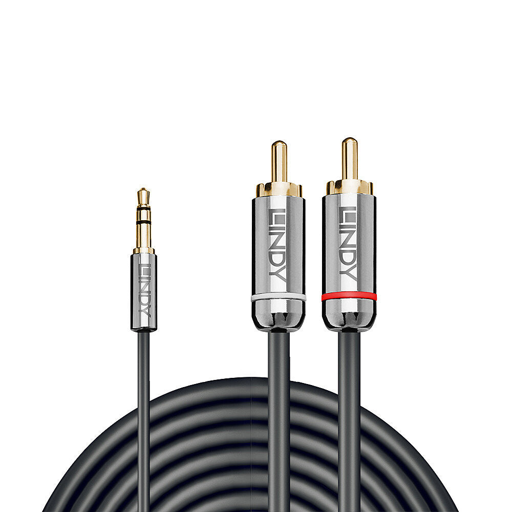 Lindy 35332 lydkabel 0,5 m 3.5mm 2 x RCA Anthracit