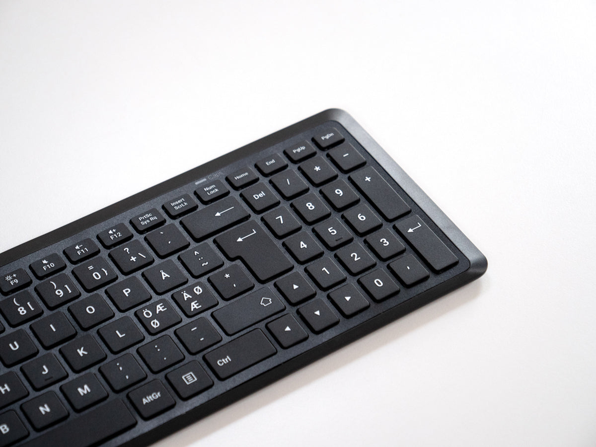 Mousetrapper Type Midi tastatur Hjemme/kontor USB + RF Wireless + Bluetooth QWERTY Nordisk Sort