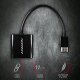 Axagon RVH-VGAN videokabel adapter 0,15 m HDMI Type A (Standard) VGA (D-Sub) Sort