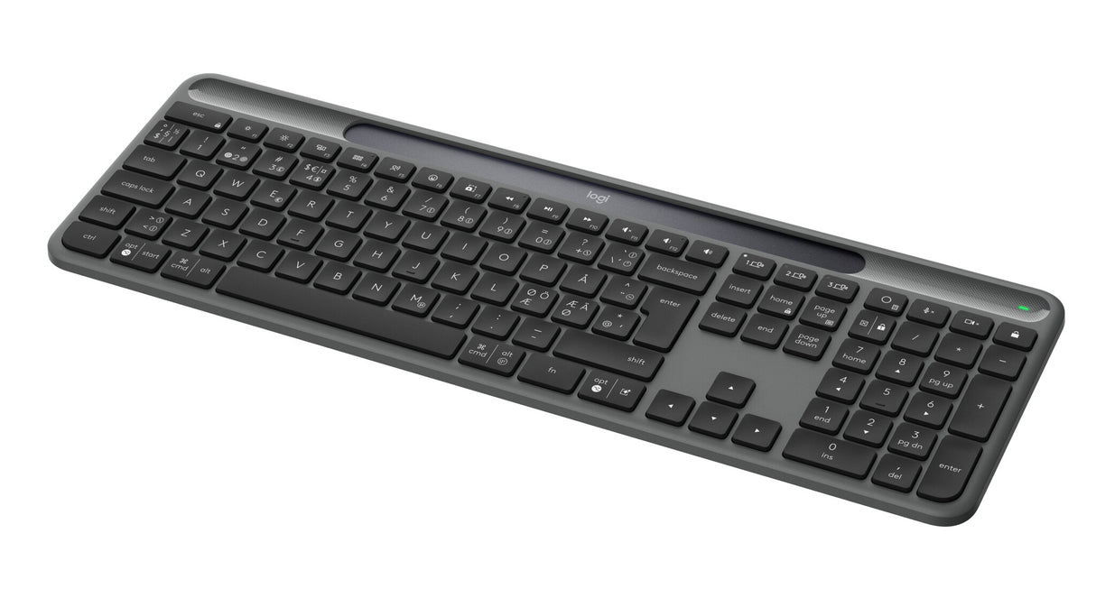 Logitech Signature Slim Solar + K980 tastatur Universel RF trådløs + Bluetooth QWERTY Dansk, Finsk, Norsk, Svensk Grafit