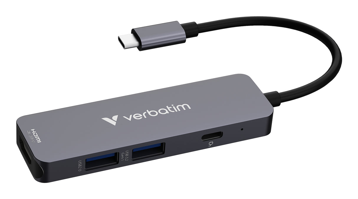 Verbatim 32155 interface hub USB 3.2 Gen 1 (3.1 Gen 1) Type-C 5000 Mbit/s Grå