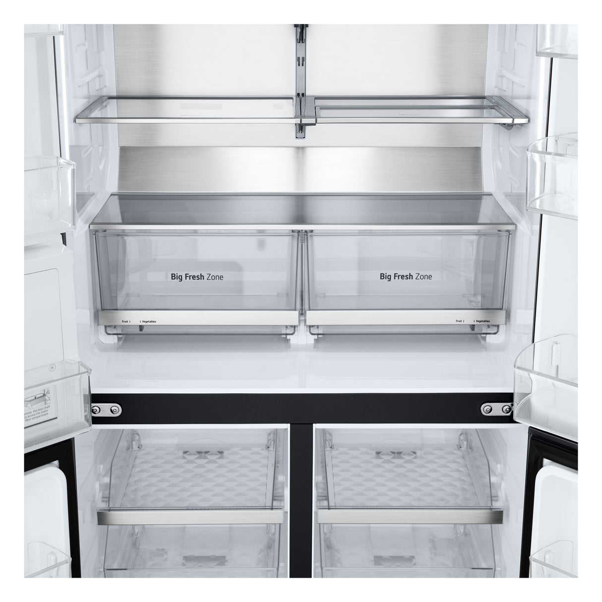 LG InstaView GMG960EVJE side-by-side køle-fryseskab Fritstående 638 L Sort