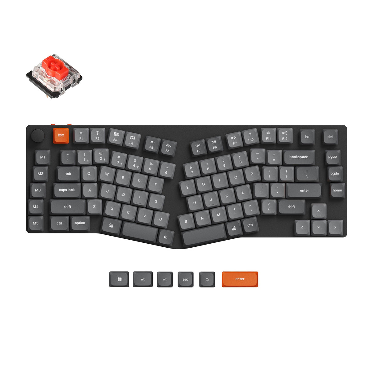 Keychron K15 Max tastatur Universel USB + RF Wireless + Bluetooth QWERTY Engelsk Grå
