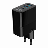 Gembird TA-UC-PDQC30LCD-BK-02 oplader til mobil enhed Universel Sort Vekselstrøm Hurtig opladning Indendørs