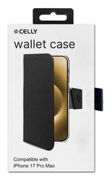Celly WALLY mobiltelefon etui 17,5 cm (6.9") Tegnebogsetui Sort