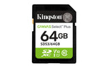 Kingston Technology 64 GB SDXC Canvas Select Plus Gen3 100 MB/s C10 UHS-I U1 V10