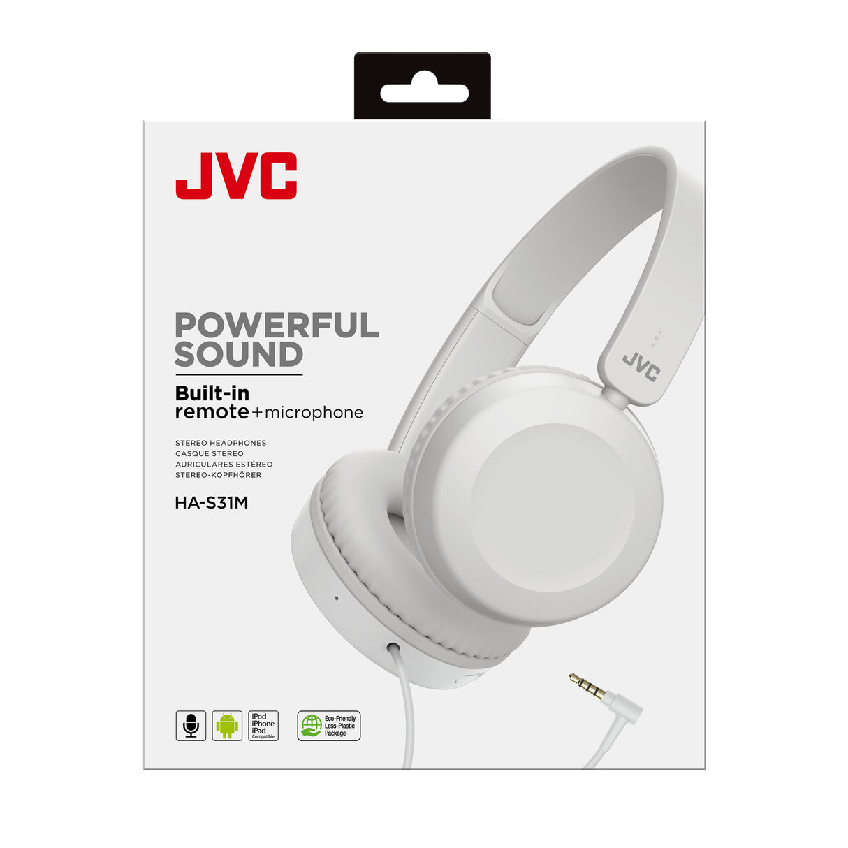 JVC HA-S31M-W Headset Ledningsført Opkald/musik Hvid