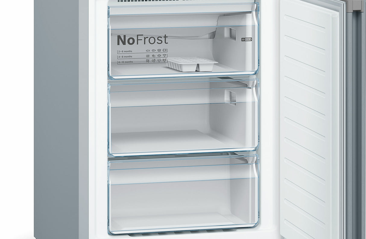 Bosch Serie 4 KGN39VLEB køle-/fryseskab Fritstående 368 L Rustfrit stål