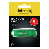 Intenso Rainbow Line USB-nøgle 8 GB USB Type-A 2.0 Grøn