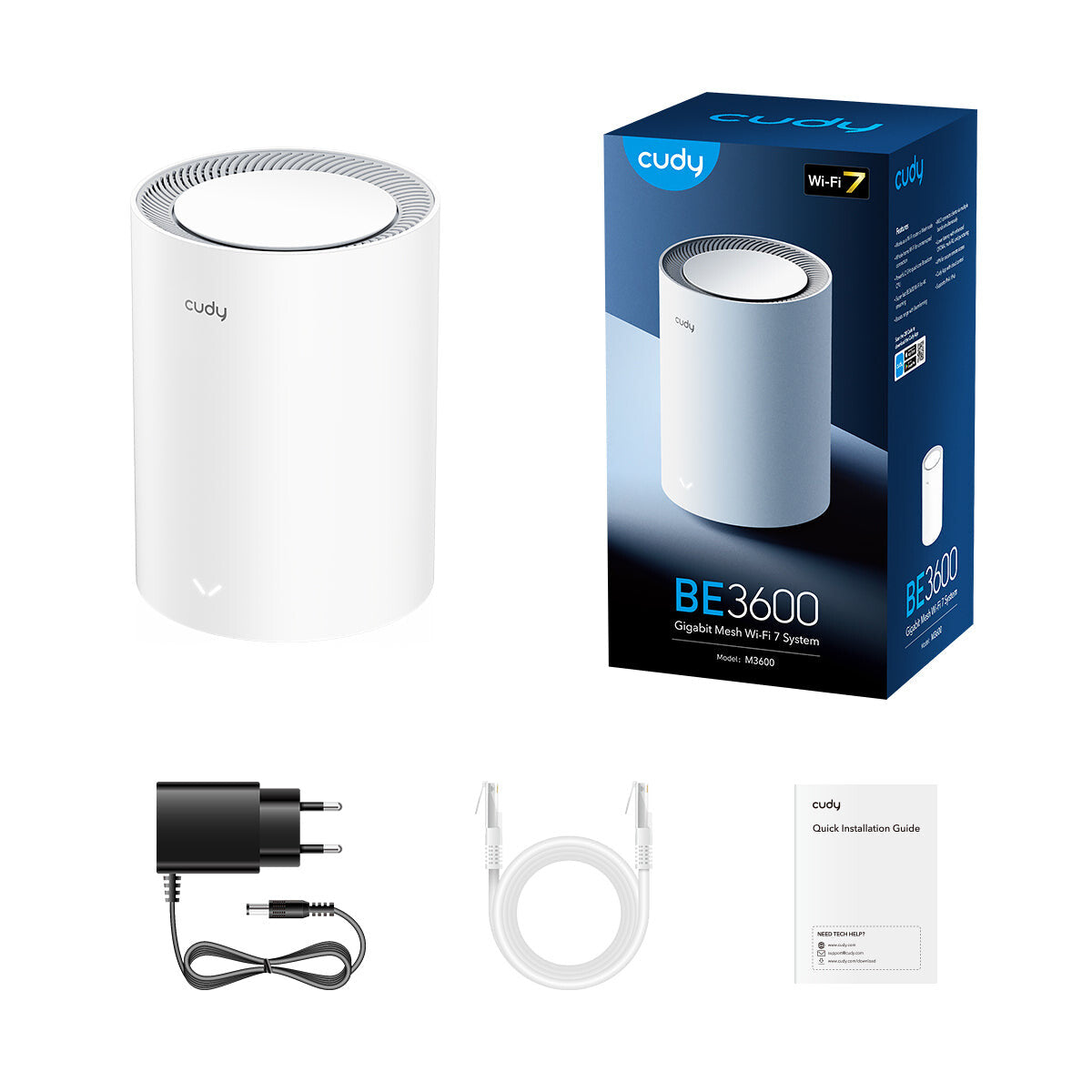 Cudy M3600 Dual-band (2,4 GHz / 5 GHz) Wi-Fi 7 (802.11be) Hvid 3 Intern
