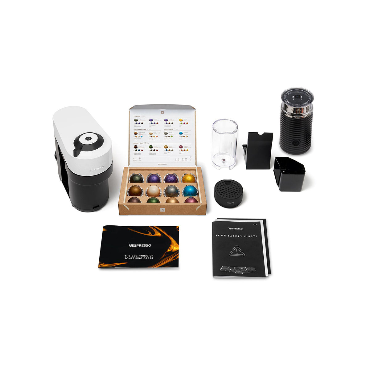 Krups Nespresso Vertuo Pop XN9201 Kaffemaskine Kokosnøddehvid